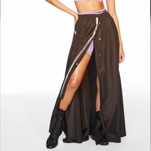 NWT Adam Selman Sport Long track Water resistance Windbreaker Maxi Skirt